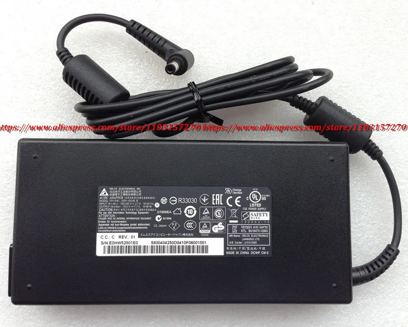 Genuine ADP-150VB B 19.5V 7.7A 150W AC Adapter For MSI GS60 Ghost Pro-606 GS70 Stealth 2PE-430AU GE62 Laptop Charger A14-150P1A