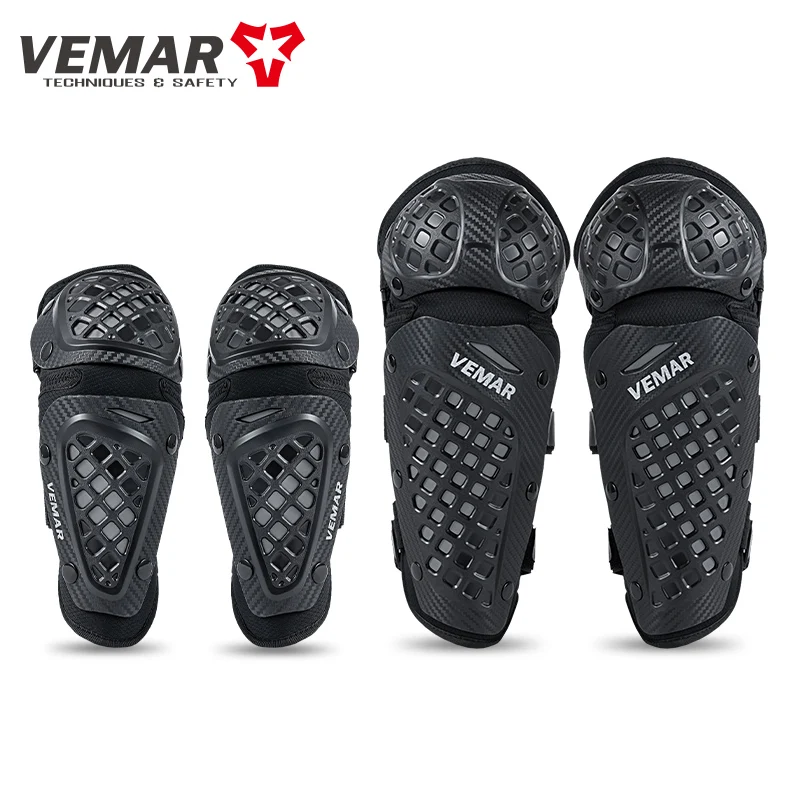 VEMAR 4Pcs Motocross Knee Elbow Protectors Adult Motorcycle Racing Elbow Kneepad Moto Sports DH MTB Cycling Knee Guards