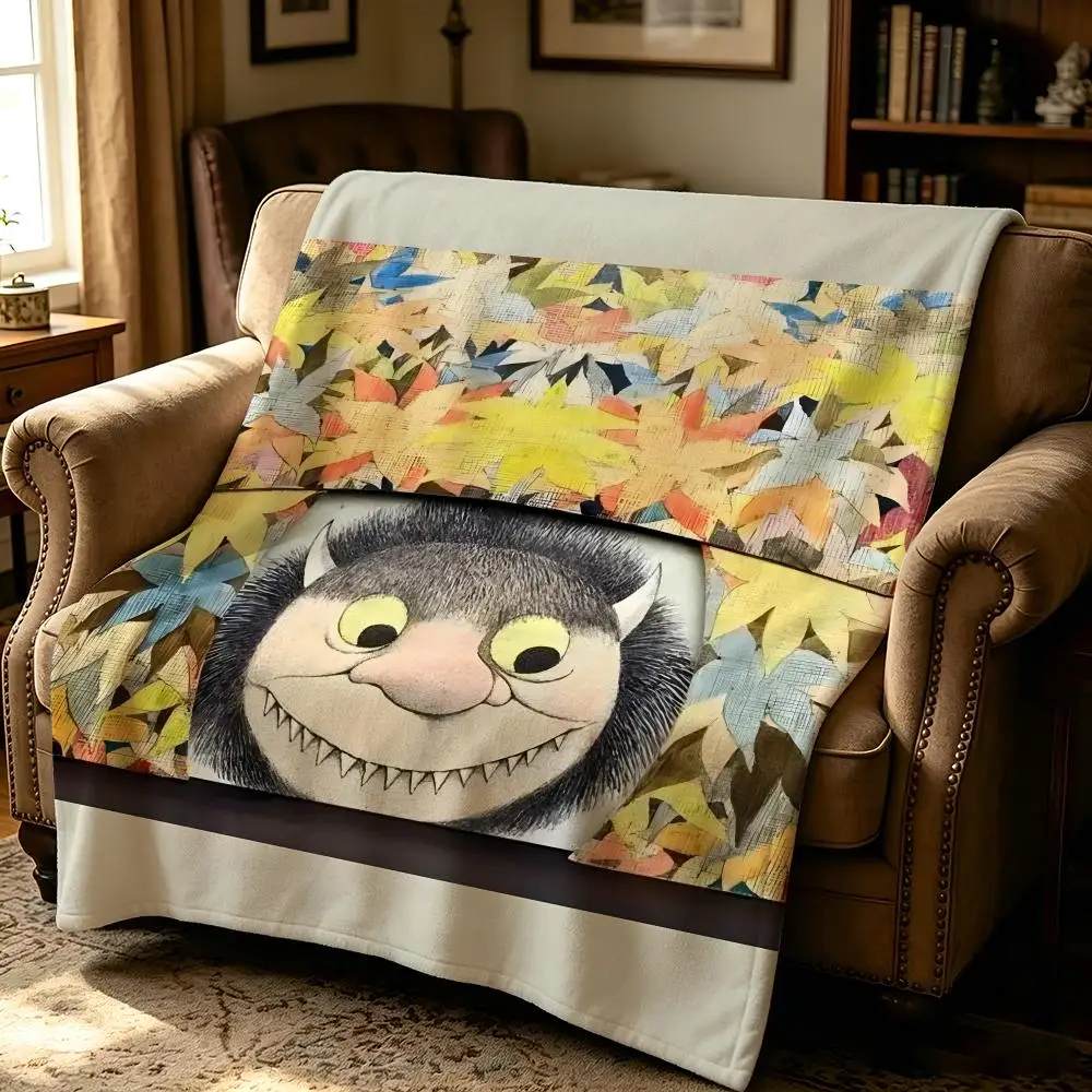 book W-Where the Wild Things Are-e Throw Thick Comfort Flannel Quilt, Multi-scene Use Indoor Outdoor Daily Nap