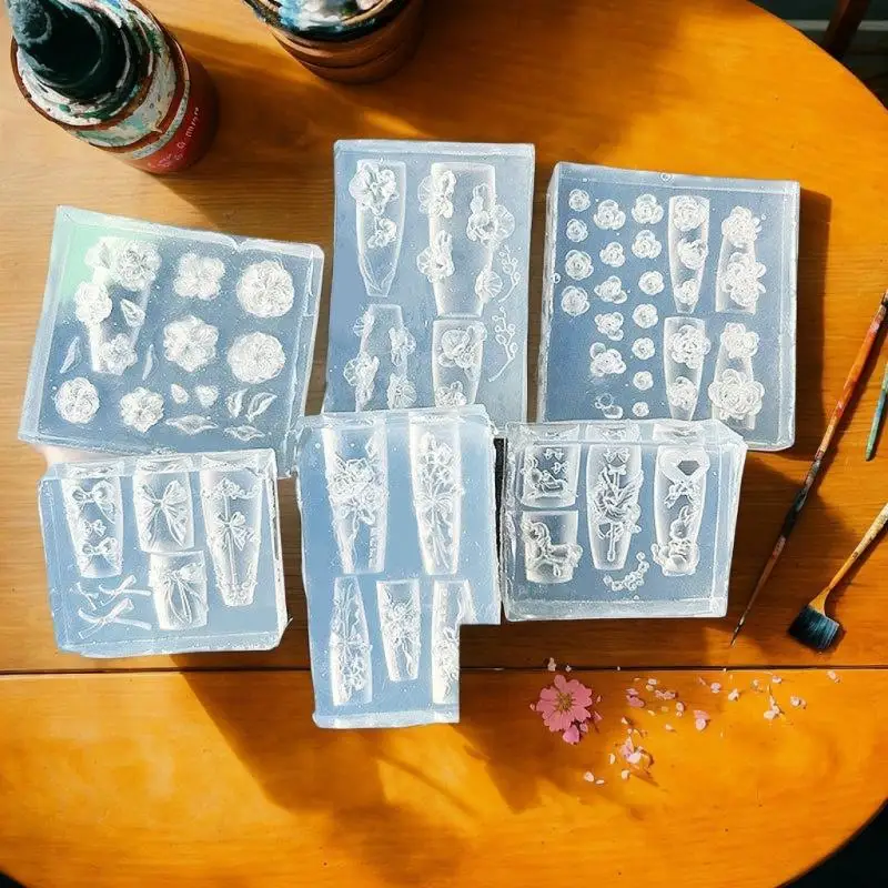 Stunning 3D Rose & Bow Silicone Nail Mold; Essential DIY Nail Art Design Tool with Manicure Stamping Plates.