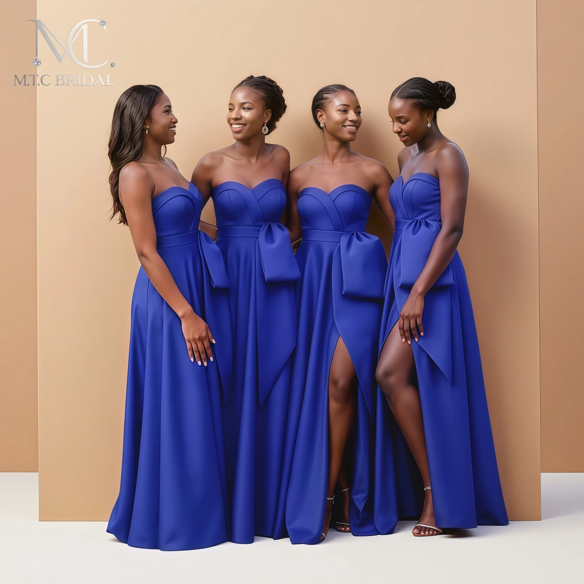 Custom Made Royal Blue African Bridesmaid Dresses Backless A Line Floor Length 2026 Wholesale Long Wedding Guest Gowns Plus Size