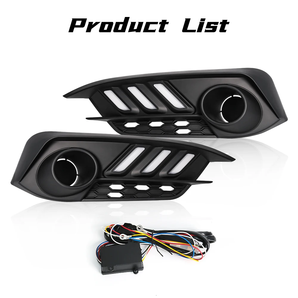 3 Colors Car Daytime Running Light For Honda Civic 2016 2017 2018 Front Bumper Turn Signal Lamps LED DRL Driving Accessories 12V