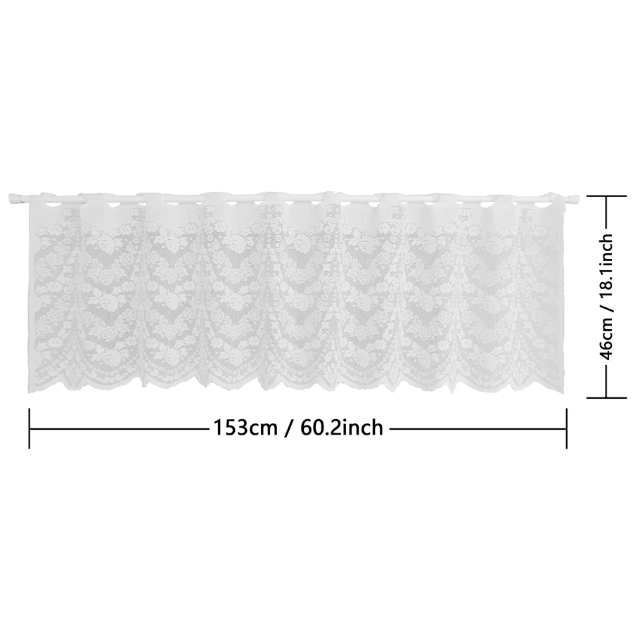 White Lace Warp Partition Curtain Modern Minimalist Home Kitchen Coffee Curtain Non-Perforated Floral Curtains Small Curtains