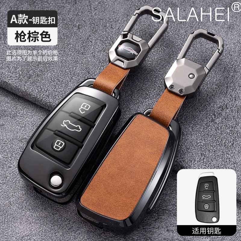 

Leather Car Remote Key Case Cover Protect Shell Fob For Audi A3 8L 8P A4 B6 B7 B8 A6 C5 C6 4F RS3 Q3 Q7 TT 8L 8V S3 Accessories