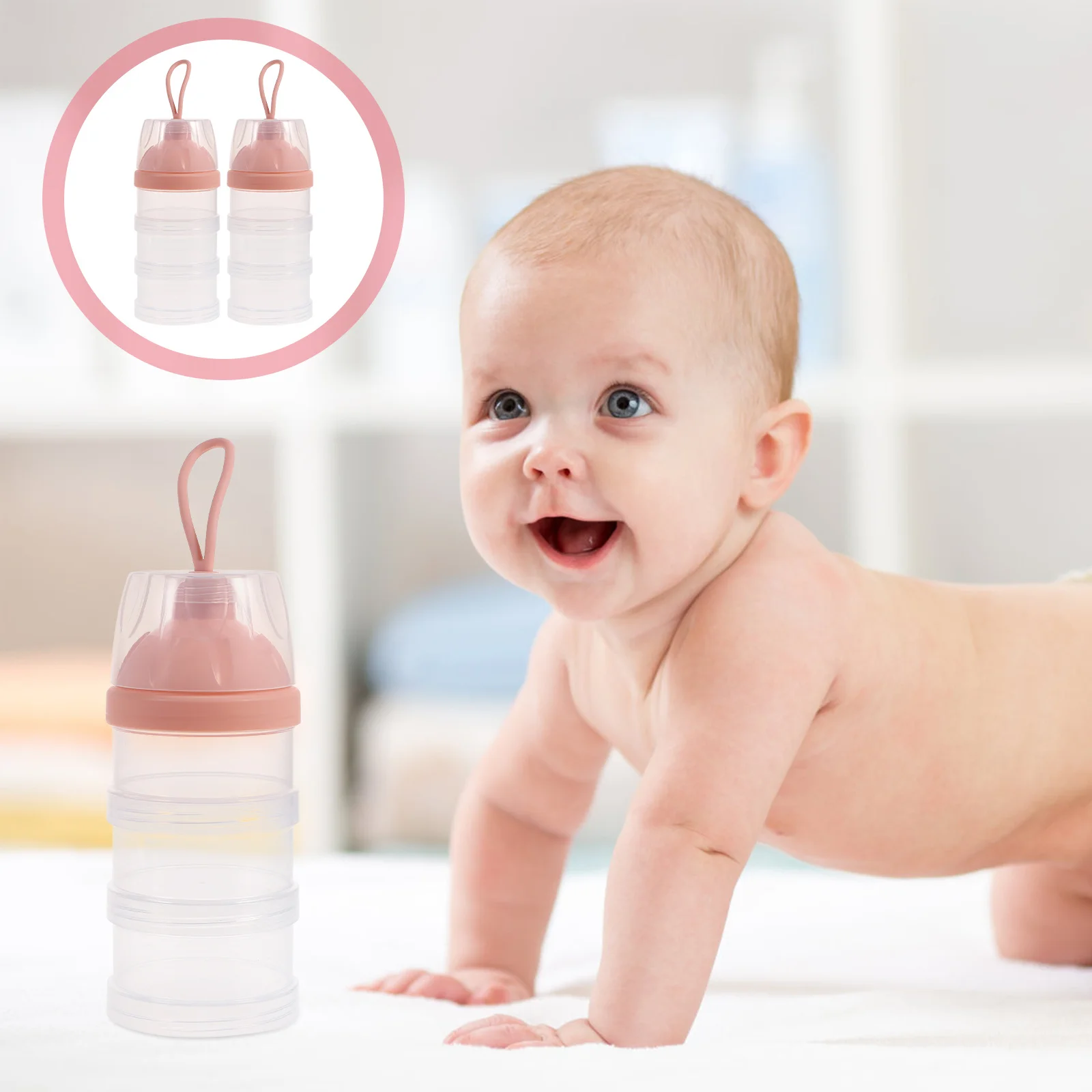 

2Pcs Milk Powder Box Stackable Formula Dispenser Leakproof Baby Travel Food Container Milk Powder Box Formula Dispenser