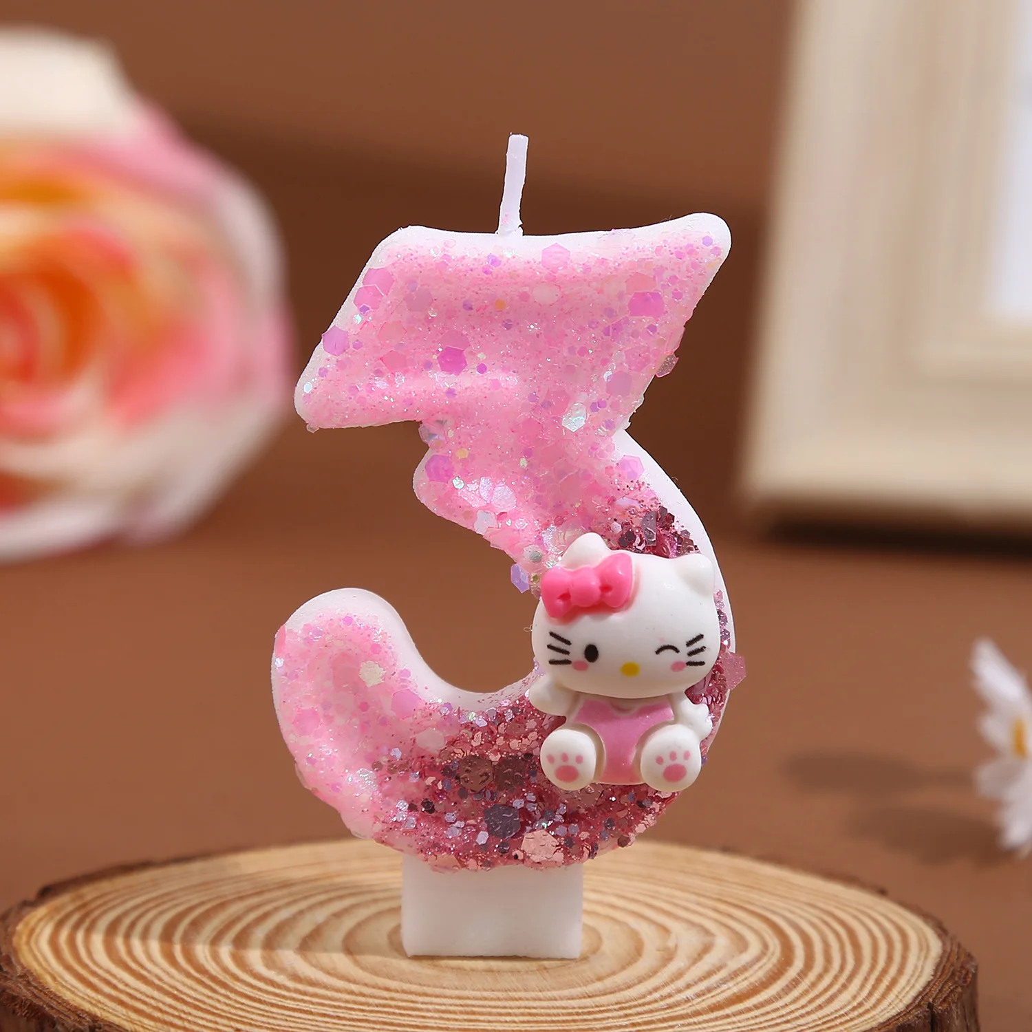 مجموعة شموع الحفلات ذات الطابع Hello Kitty رقم 0-9 لتزيين كعكة حفلات أعياد الميلاد وحفلات استقبال المولود الجديد لمستلزمات حفلات الأطفال