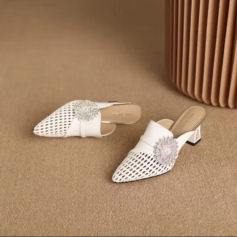 

Fine Heel Platform Water Droplet Waterproof Platform Fashionable Multi-purpose Comfortable Anti-slip Breathable Women's Slippers