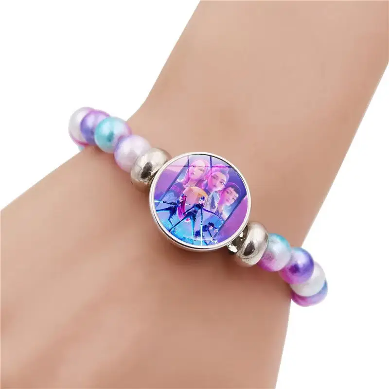 

Kpop Demon Hunters Cartoon Anime Bracelets For Women Cute Fashion Accessory Ideal Birthday Gift Cosplay Peripheral