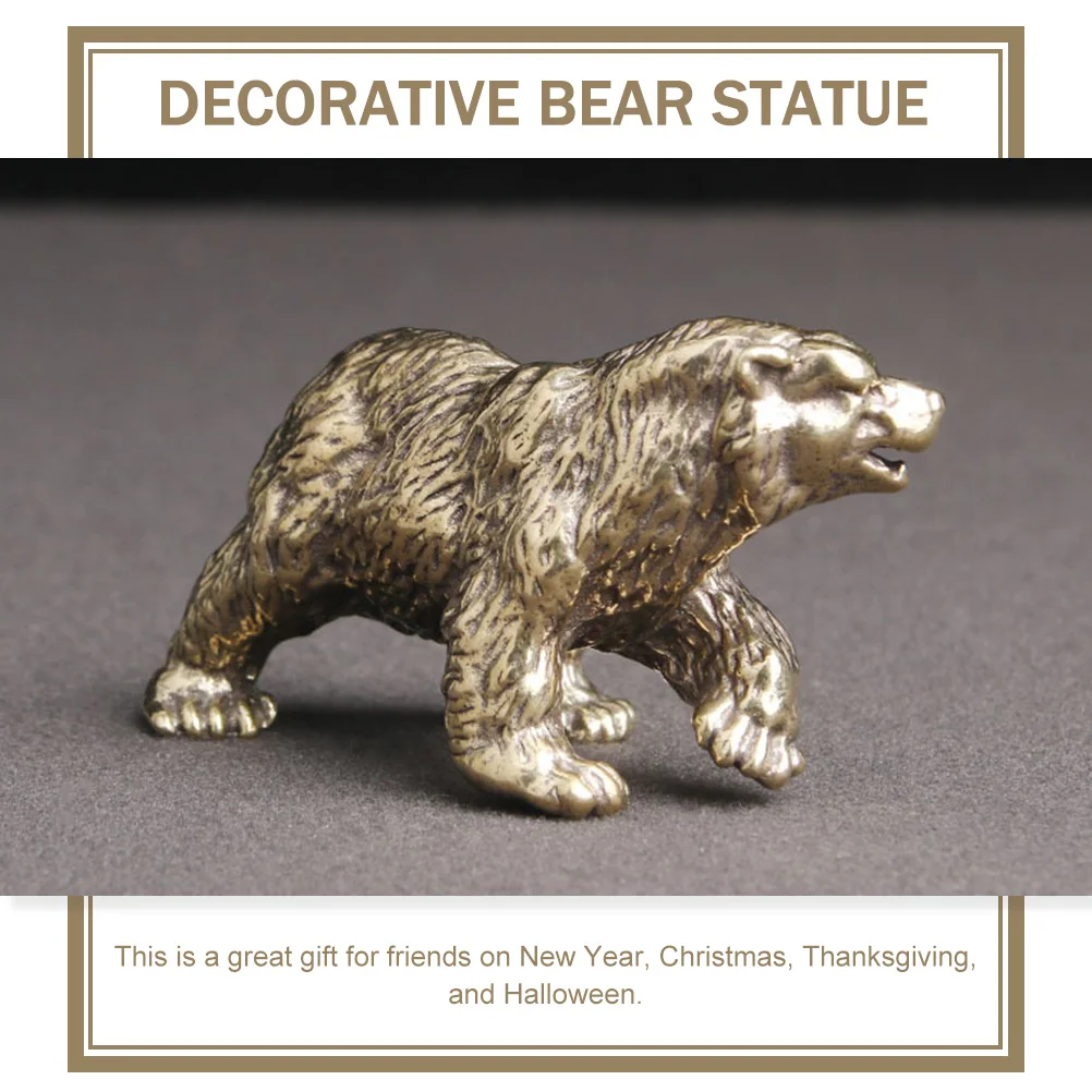 

Brass Bear Ornament Delicate Bear Adornment Creative Chic Elegant Home Office Desktop Placement Stable Safe Gift Thanksgiving