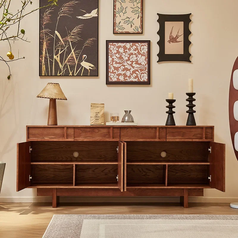 Mueble auxiliar de comedor de madera maciza, taquilla, mueble medieval contra la pared, mueble de entrada retro para salón