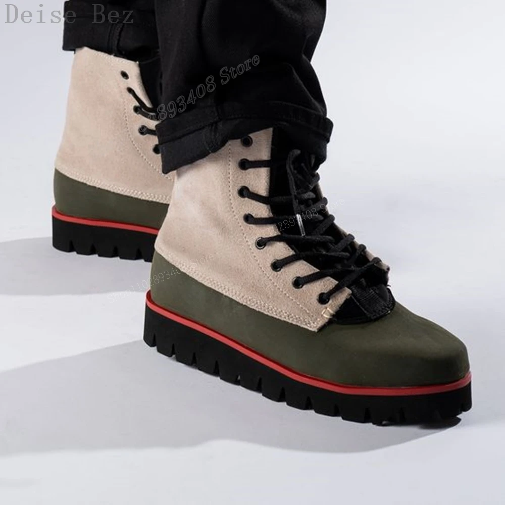 Oxford-Bottes de Randonnée Mixtes à Lacets pour Homme, Chaussures de Rinçage Croisées, Rondes, Anti-ALD, Plates, Nouvelle Collection 2023