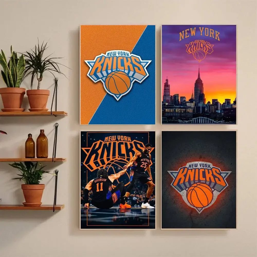N-New York K-Knicks Poster Self-adhesive Art Waterproof Paper Sticker Coffee House Bar Room Wall Decor