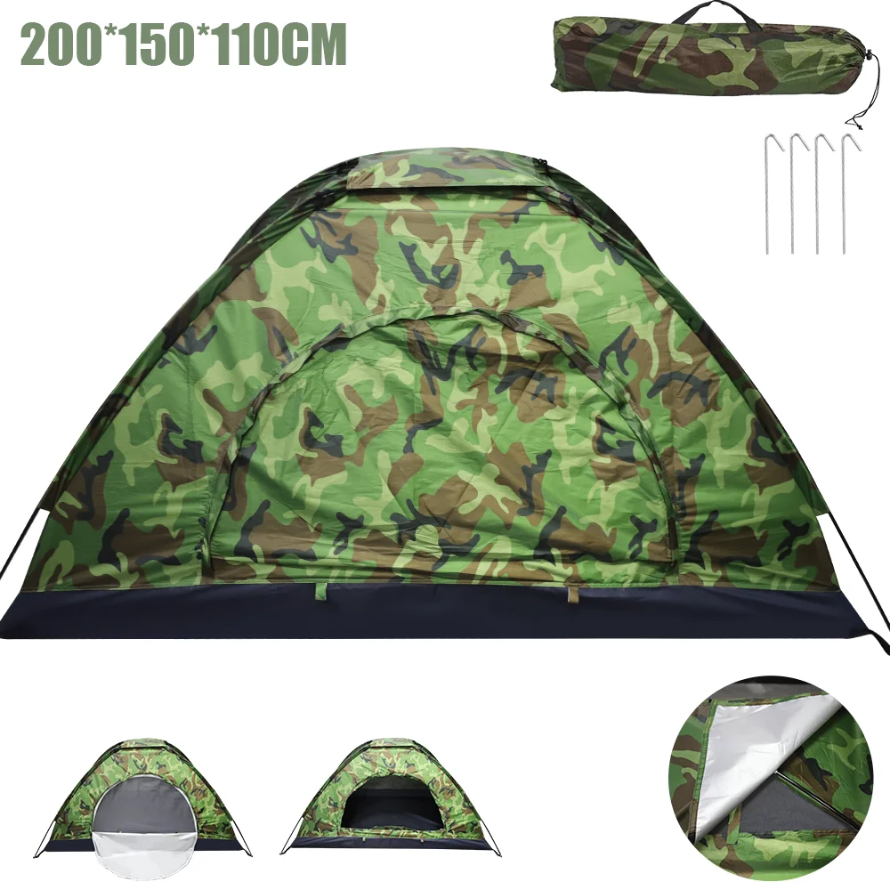 3/4 1/2 شخص خفيفة التخييم خيمة خفيفة في الهواء الطلق طبقة واحدة المحمولة خيمة ترحال المضادة للأشعة فوق البنفسجية طلاء للصيد على الشاطئ في الهواء الطلق
