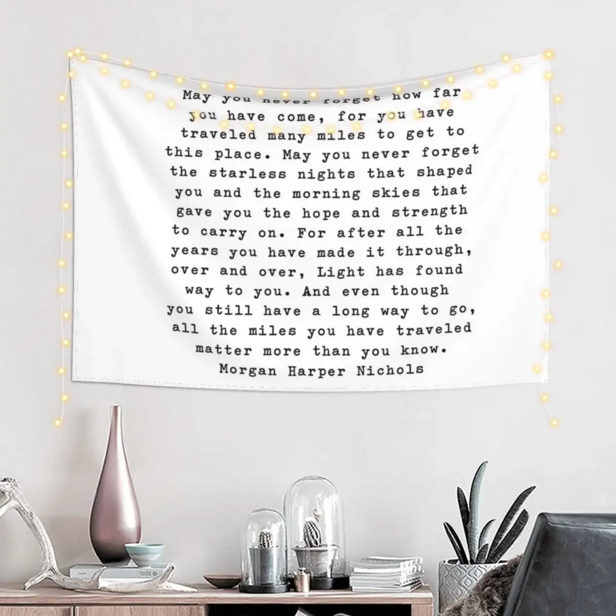 Morgan Harper Nichols | Typewriter Style Quote Tapestry Nordic Home Decor Room Decor For Girls Tapestry