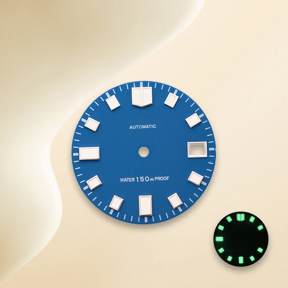 28,5 mm S-Logo NH35 Zifferblatt Taucherzifferblatt geeignet für NH35/NH36/4R/7S Uhrwerk C3 grün leuchtende Uhr Modifikationszubehör