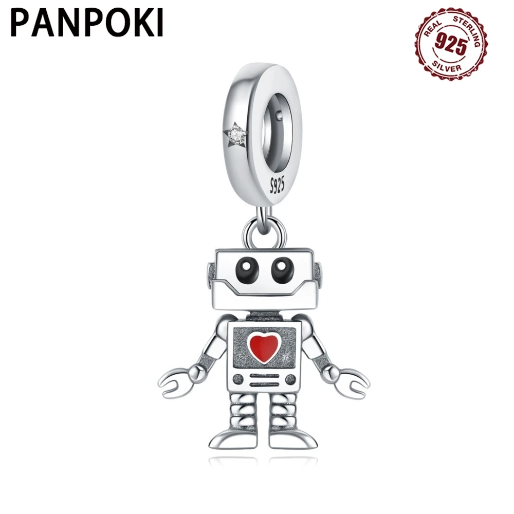 

Стерлингового Серебра 925, милые подвески-роботы, браслет, подвески, подходят для браслета для женщин, ювелирные изделия, вечерние бусины, сделай сам, подарки, аксессуары