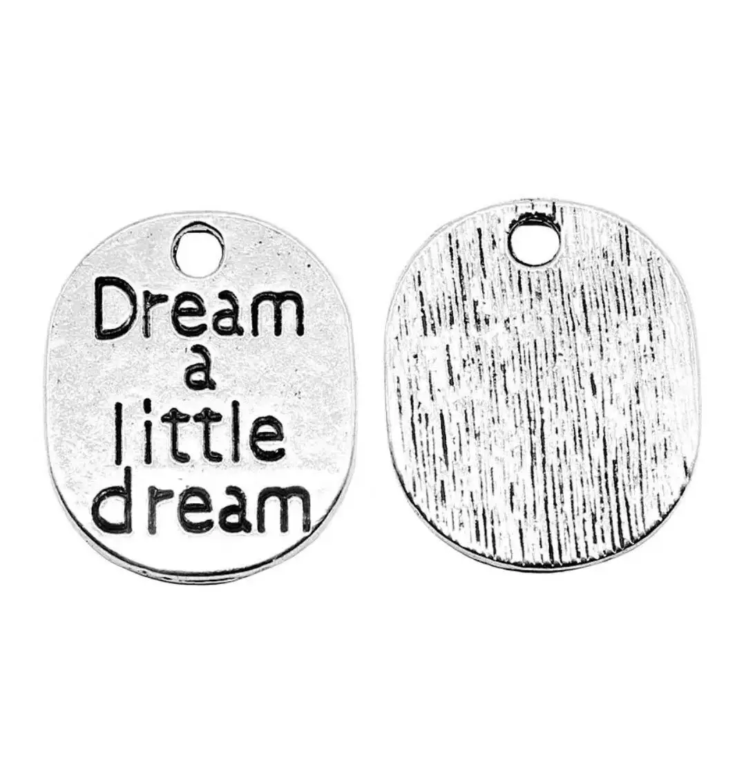 

15pcs 22*18mm Zinc Alloy metal tibetan silver color lettering oval pendants HW3160