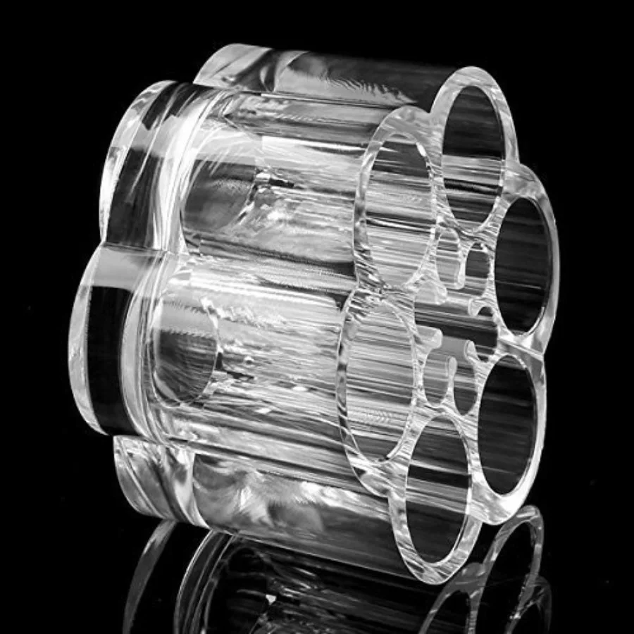 12 مساحة حامل فرشاة التجميل والمكياج الشفاف على شكل زهرة الأكريليك منظم للحمام وغرفة النوم D