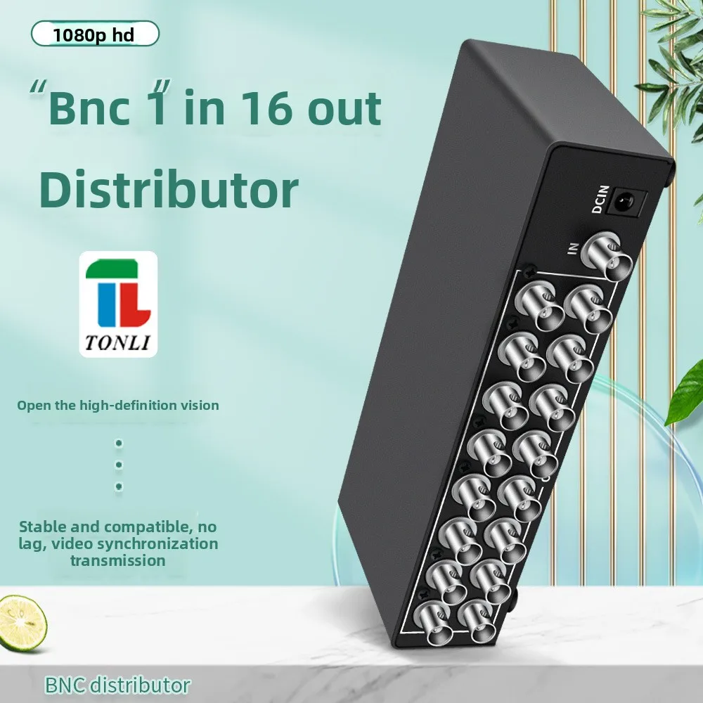 Video BNC distributor 1 in 16 out 16 port monitoring distributor 1x16 350M bandwidth HD 1080P