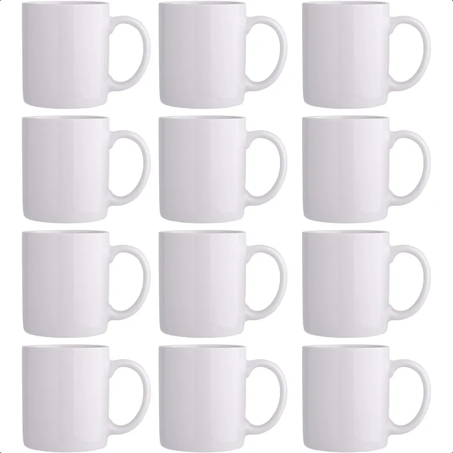 

Кофейные кружки GBHOME, 12 унций, керамические кофейные кружки с большой ручкой для мужчин и женщин, легкие кофейные кружки, набор из 12 шт. для латте