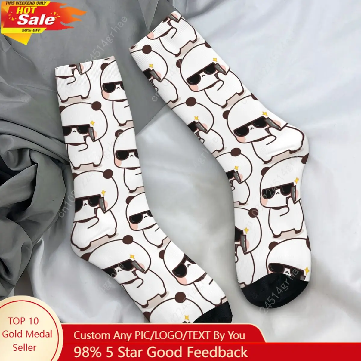 

Peach And Goma Bubu Dudu Balloon Socks Spring Cute Bear Stockings Modern Unisex Men Medium Soft Socks Outdoor Non Slip Socks