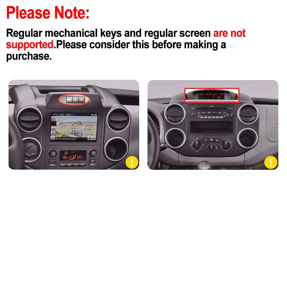 Android 14 Car Radio For Citroen Berlingo 2 B9 Peugeot Partner 2008-2019 Autoraido Stereo Navi Multimedia Video Carplay Auto DVD