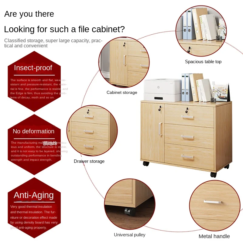 Locked storage cabinet, office side cabinet, low cabinet, desk file cabinet, office cabinet