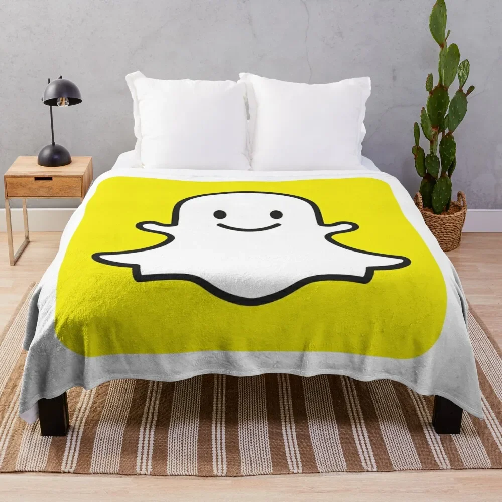 Snap Chat Smile Face Accessories. Throw Blanket Sofa Stuffeds Cute Blankets