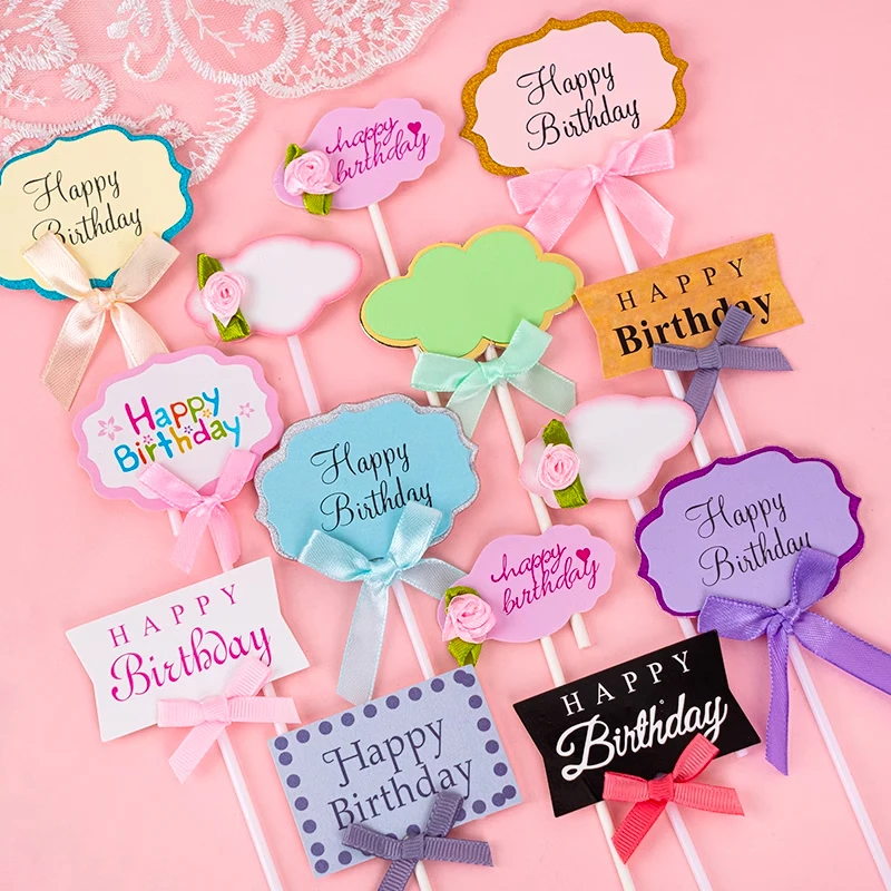 Heißer Verkauf alles Gute zum Geburtstag Kuchen Dekoration Zubehör Internet Promi Wolken beschriftet Grußkarten leere Karten einsätze
