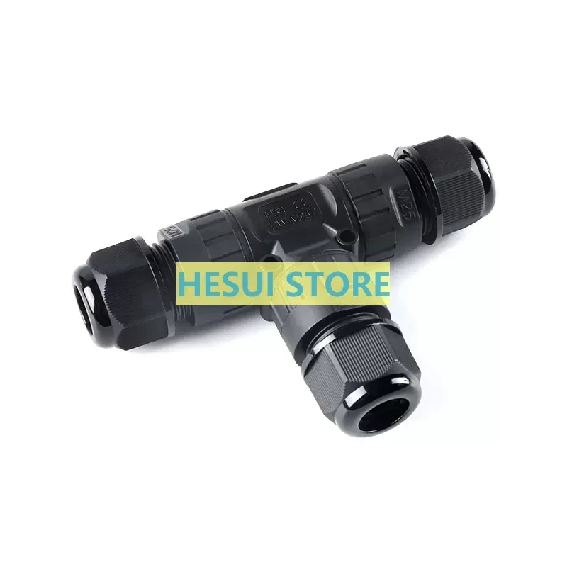 EW-M25T 2P 3P T-type three-way wire waterproof connector to the waterproof connector of the cable