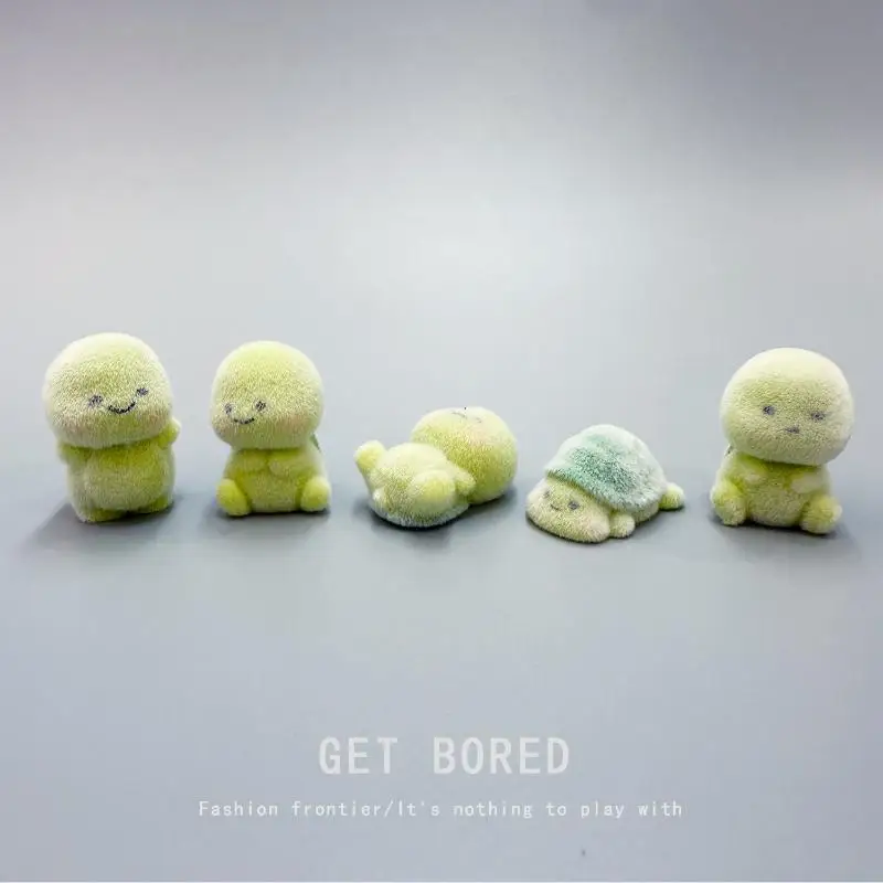 5Pcs Cute Little Turtle Car Ornament Relaxing Decompression Dashboard Decor for Commuting Auto Interior Office Desk
