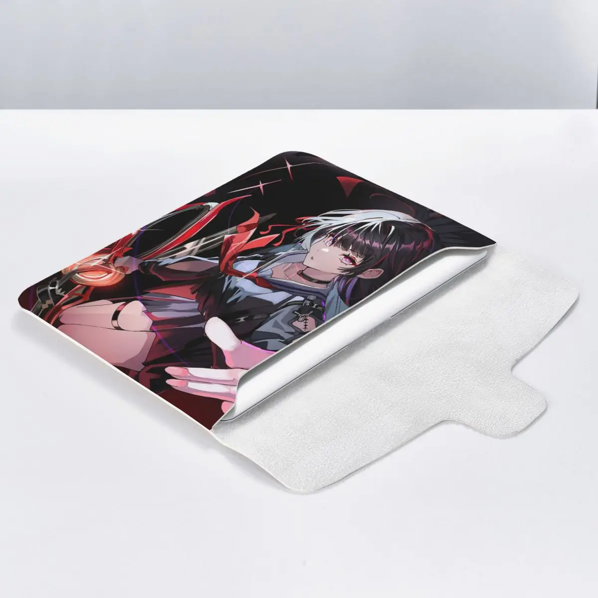 Wuthering Waves Game Chisa PU Leather Horizontal Laptop Sleeve Shockproof Soft Lining Notebook Case 13 Inch