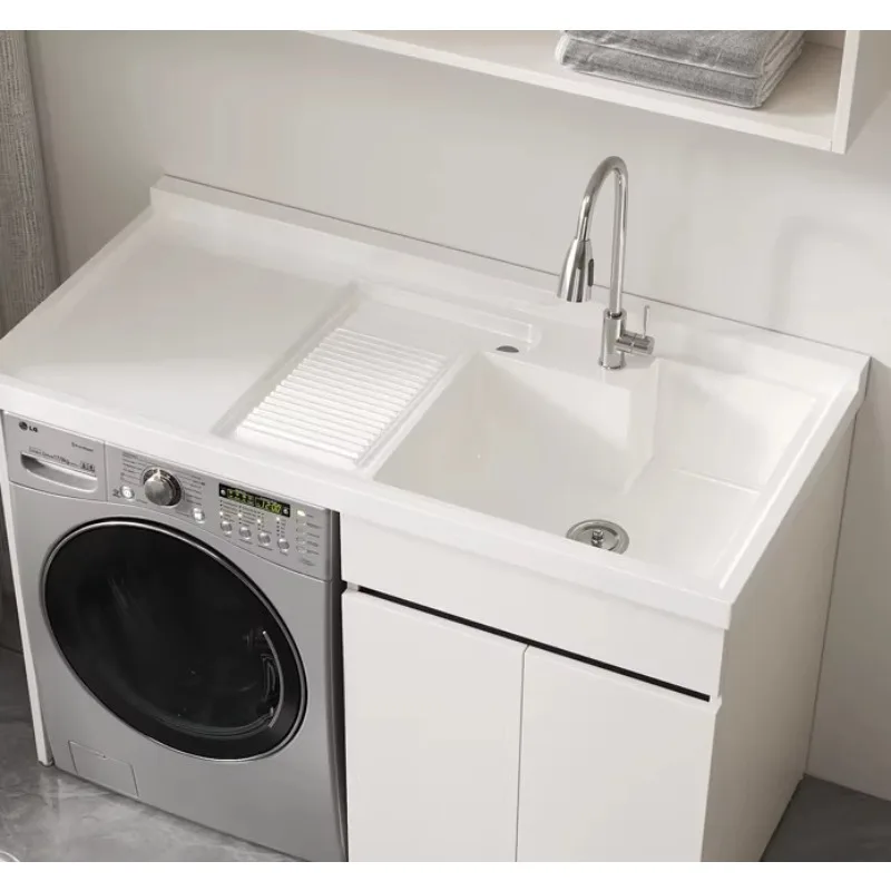 Roller washing machine cabinet honeycomb aluminum whole board Artificial quartz stone basin integrated cabinet combination