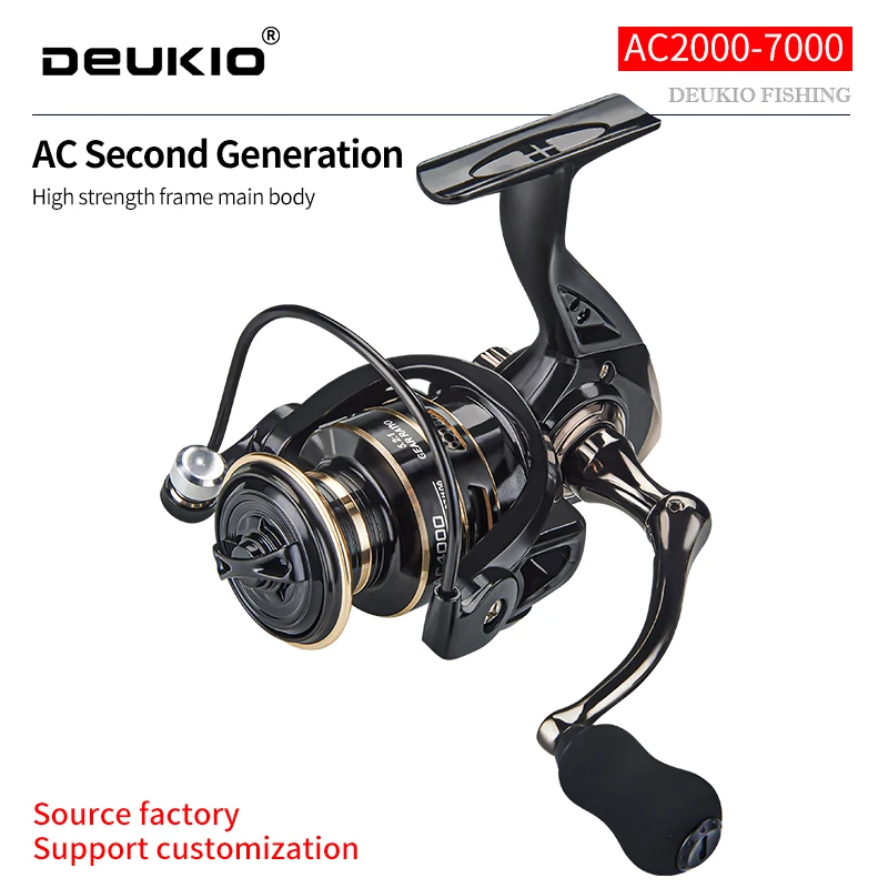 DEUKIO Spinning Reels Ultralight Metal 5.2:1 Gear Ratio Saltwater Or  Freshwater Big Drag Power 8kg Fishing Reels 2000-7000 Size - AliExpress 18