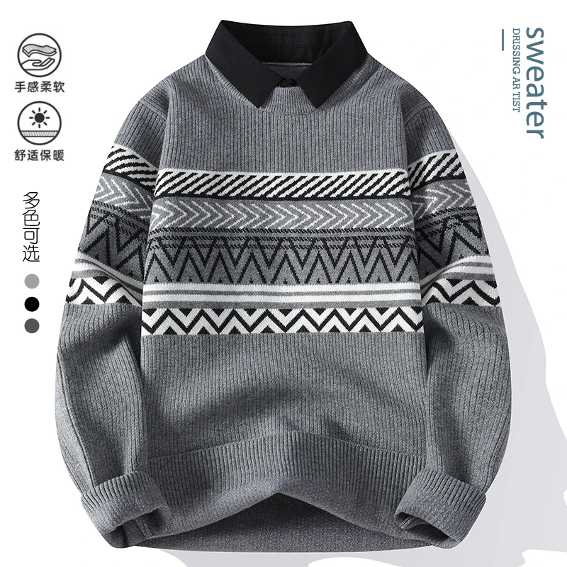 2024 winter new arrival korean style thicken mens warm sweater men fashion sweaters Men's wool pullovers male size M-3XL