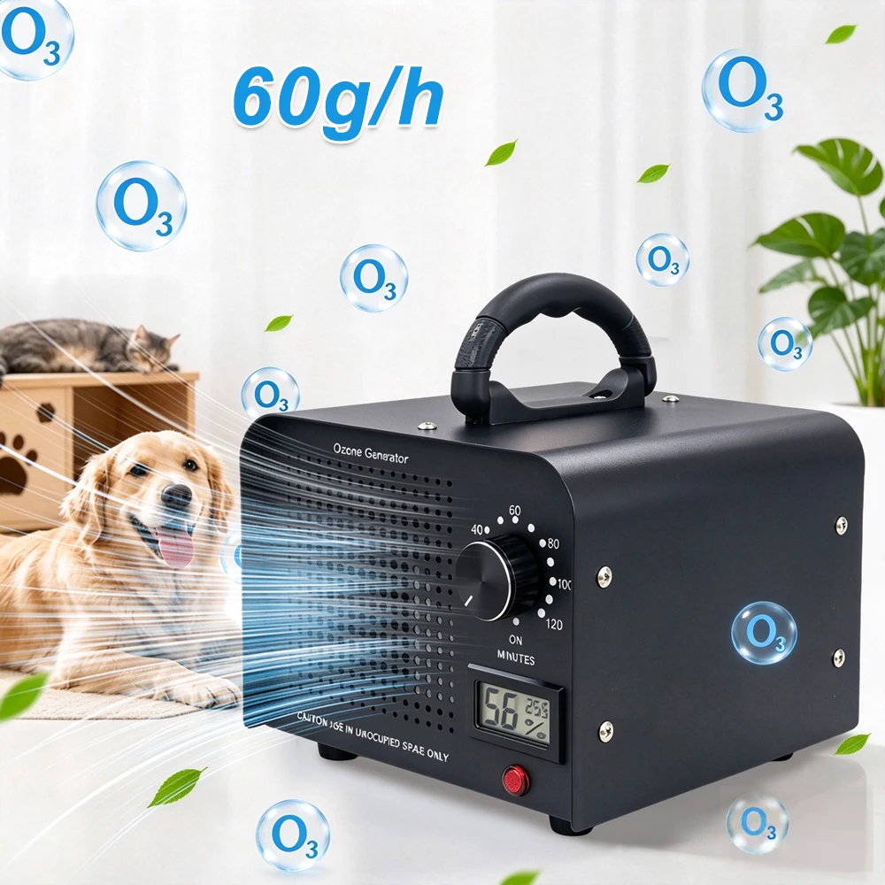 Ozone Generator 60000mg/h Air Purifier 220V Remove Formaldehyde Ozone Deodorizer for Home Basement Car Kitchen Smoke Odor