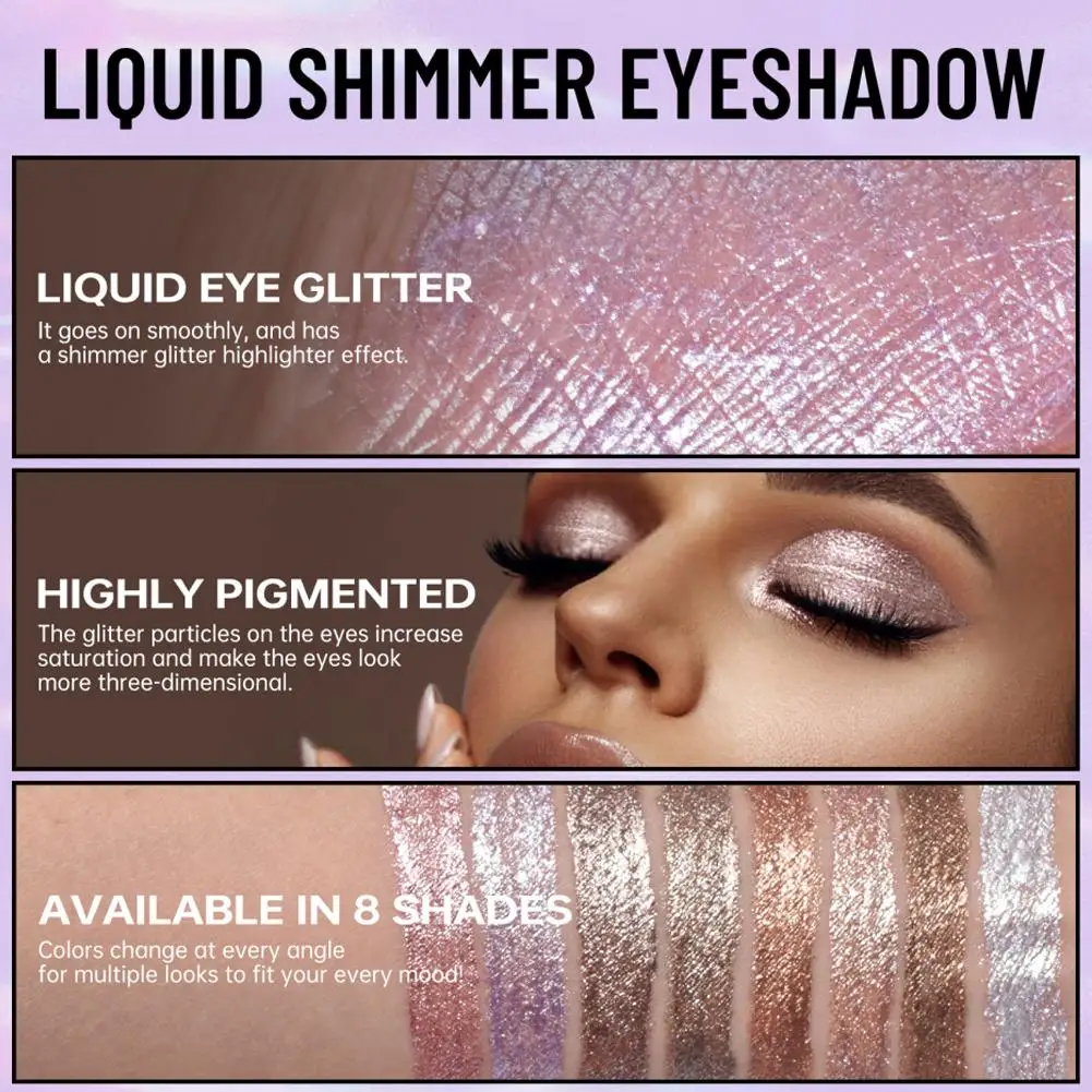 Eye Shadow Waterproof Beauty Highlighter Mini Makeup Metallic Pearl Liquid Eyeshadow Champagne Gold Shimmer Glitter Diamond