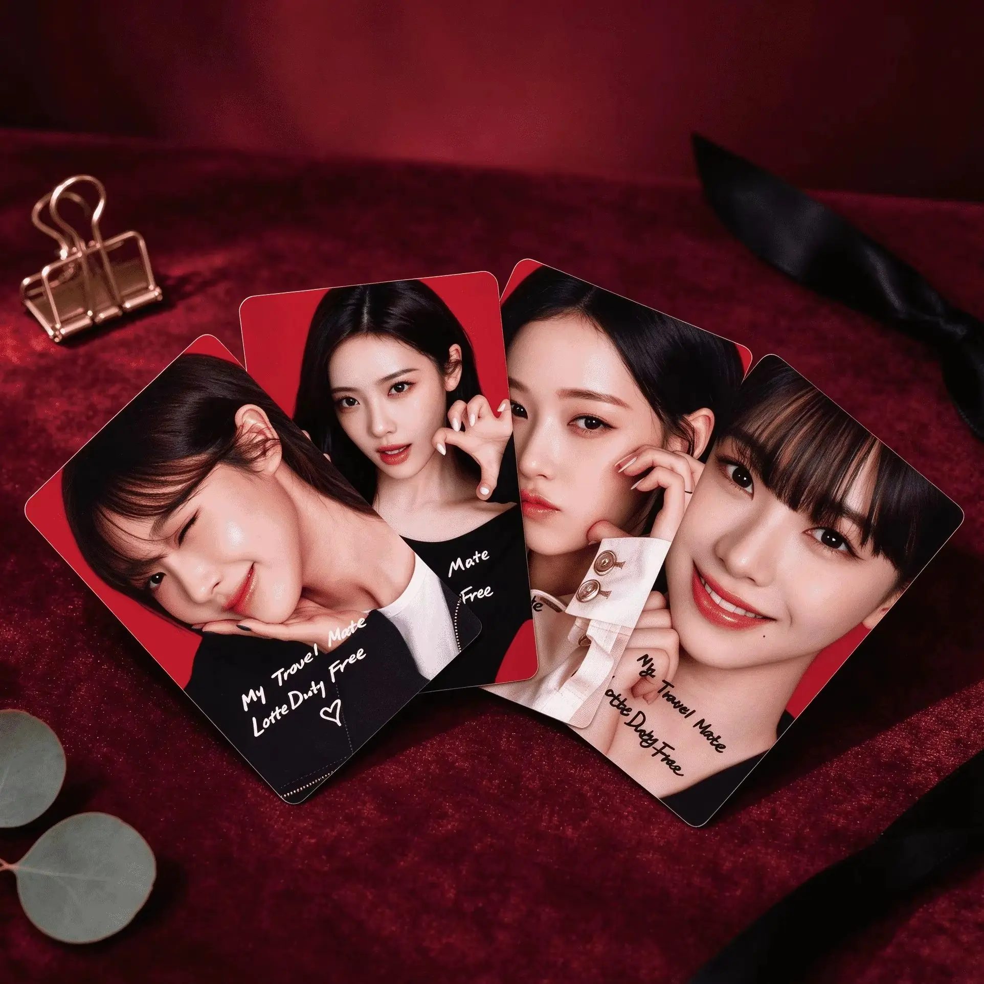 4pcs set Idol Photocards KARINA GISELLE WINTER NINGNING My Travel Mate Lotte Duty Free Collaboration Cards Collectibles Gifts