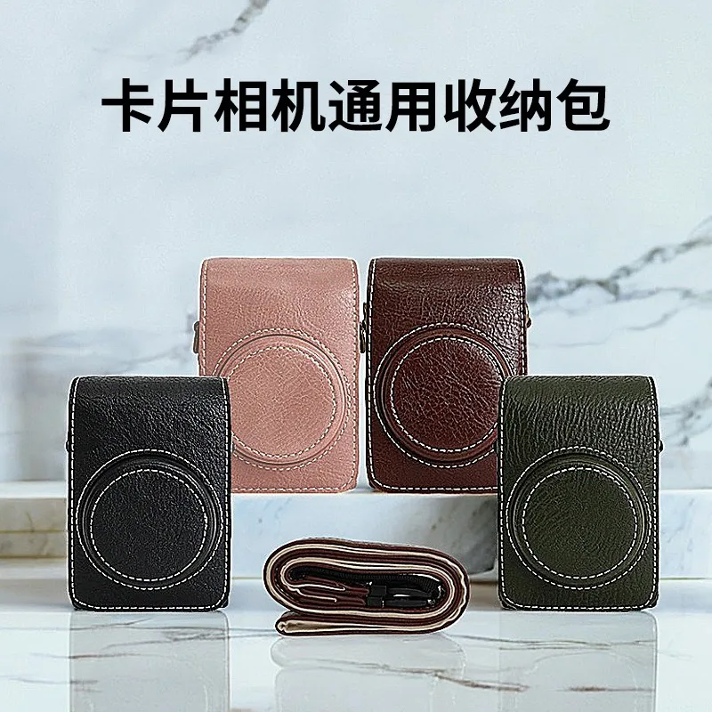 PU Leather Camera Bag Case For Canon SX740 SX730 G7X2 G7X3 For Sony ZV1 ZV1F ZV1M2 LX10 For Ricoh GR2 GR3 GR3X With Strap