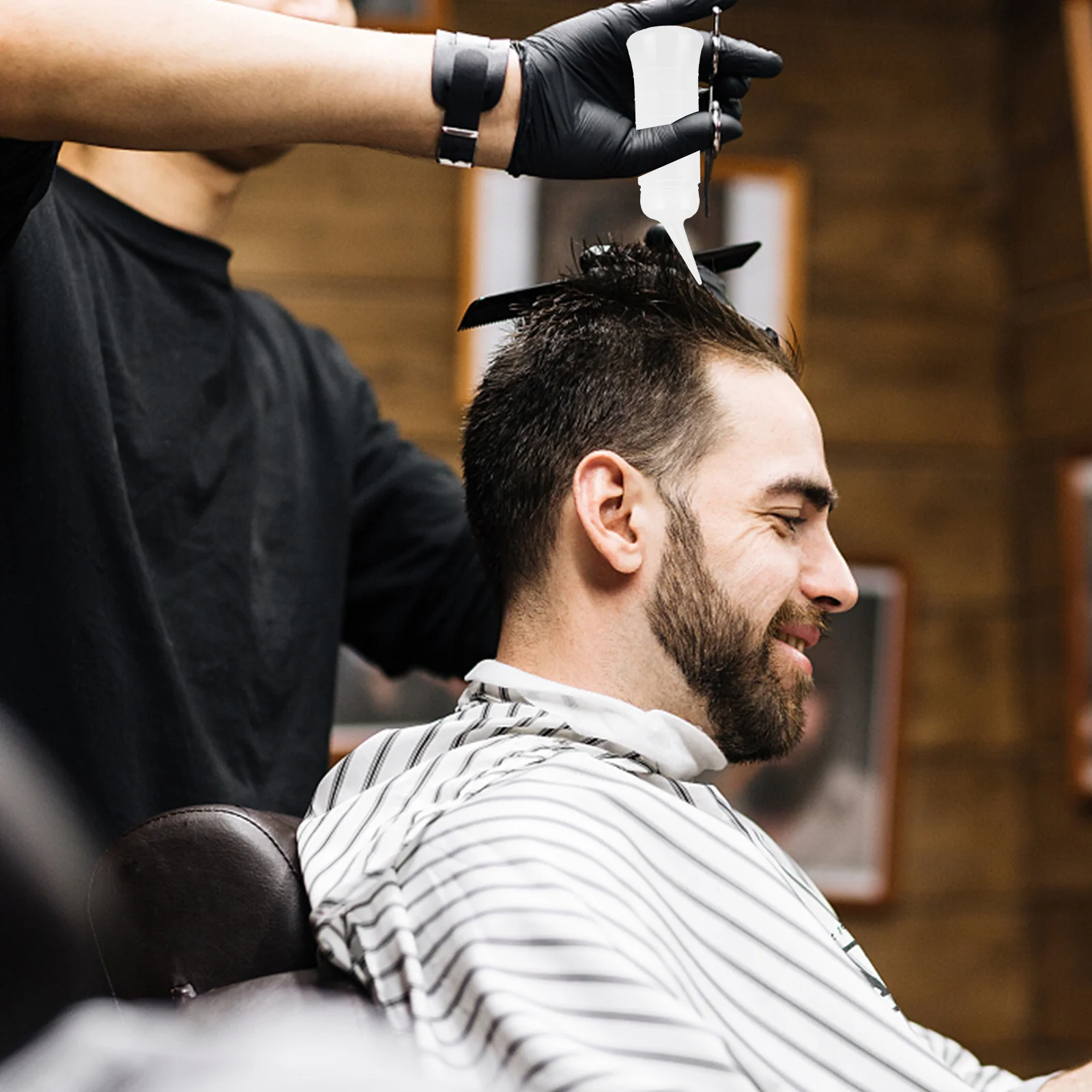 2Pcs Hair Applicator Bottles Translucent Dry Cleaning Tool Large Small Hair Color Dye Bottle Applicator with Tip for Salon Root