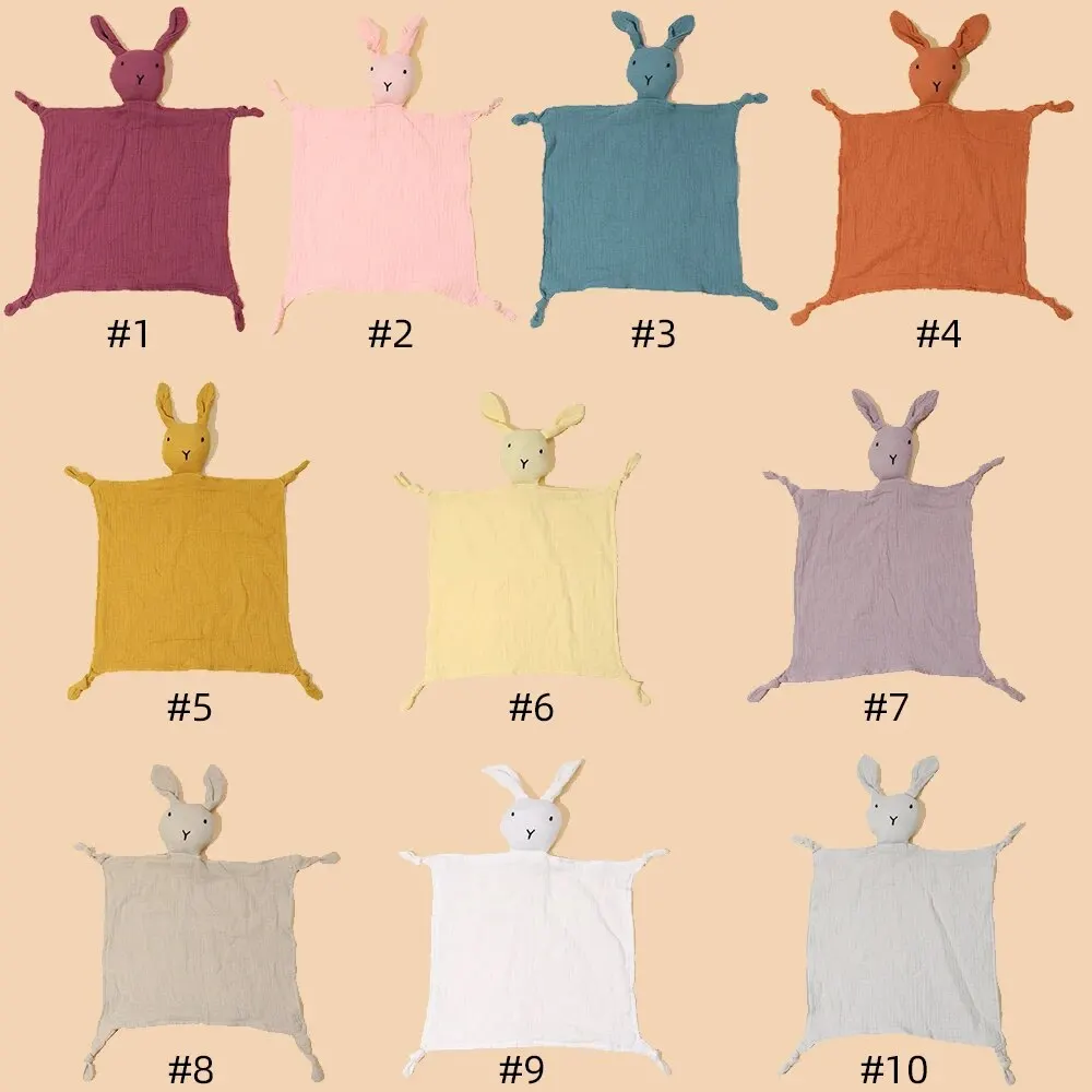 Pure Cotton Soft Baby Soothing Towel Cute Rabbit Bib Infant Comforting Towel Rabbit Baby Face Towel Handkerchief Baby & Girl Toy