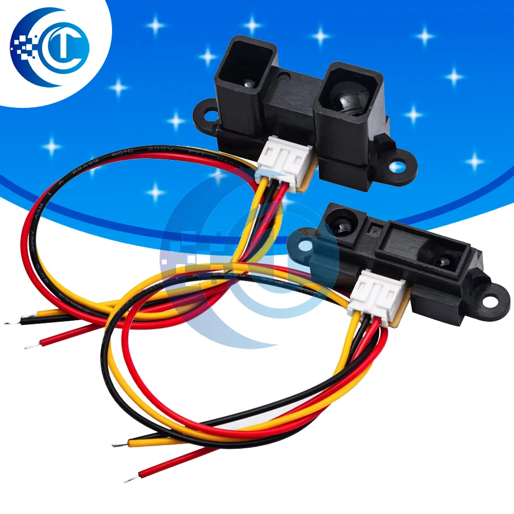 GP2Y0A21YK0F  GP2Y0A02YK0F 100% NEW 2Y0A21 10-80cm Infrared distance sensor INCLUDING WIRE  20-150cm