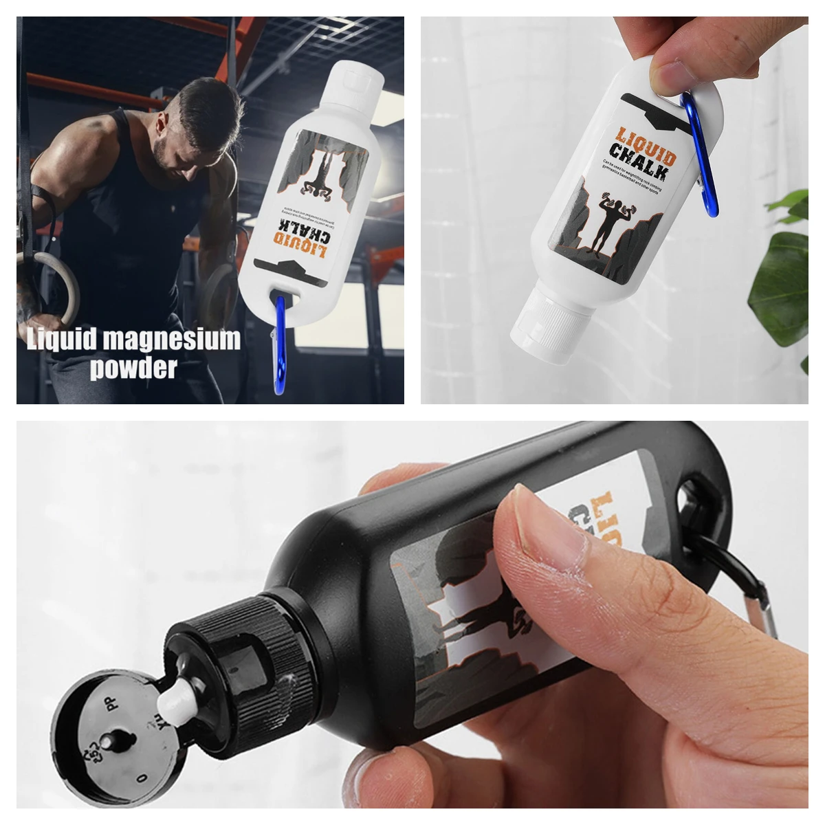 1 Pack Liquid Chalk Powder Quick Dry Anti Slip Grip Aid for Weightlifting Fitness Training Climbing Gym Exercise Durable