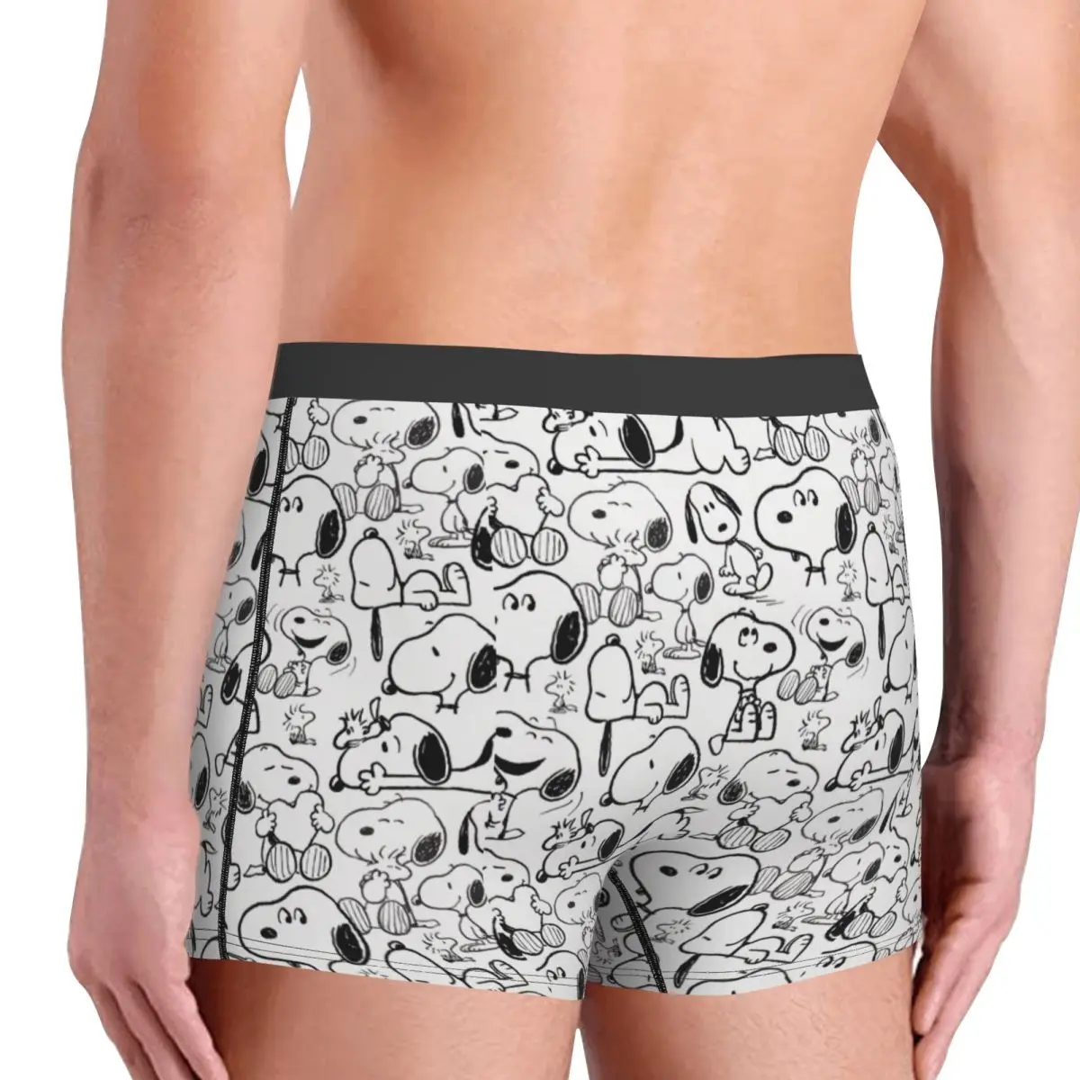 Custom S-Snoopys Smile Giggle Laugh Pattern Boxer Shorts For Homme 3D Print Underwear Panties Briefs Soft Underpants