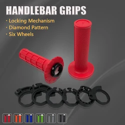 OTOM Motocross Handlebar Grips-G2 Diamond Pattern Locking Mechanism Six Wheels Waterproof Professional Handle Cover Universal