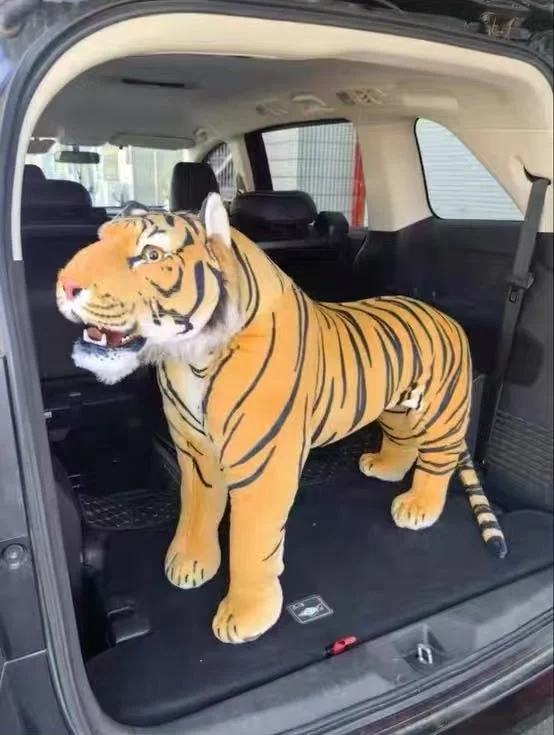 

120cm Cool Standing Siberian tiger Simulated Animals decor Steel frame can ride Photography prop Children Plush doll Stuffed toy