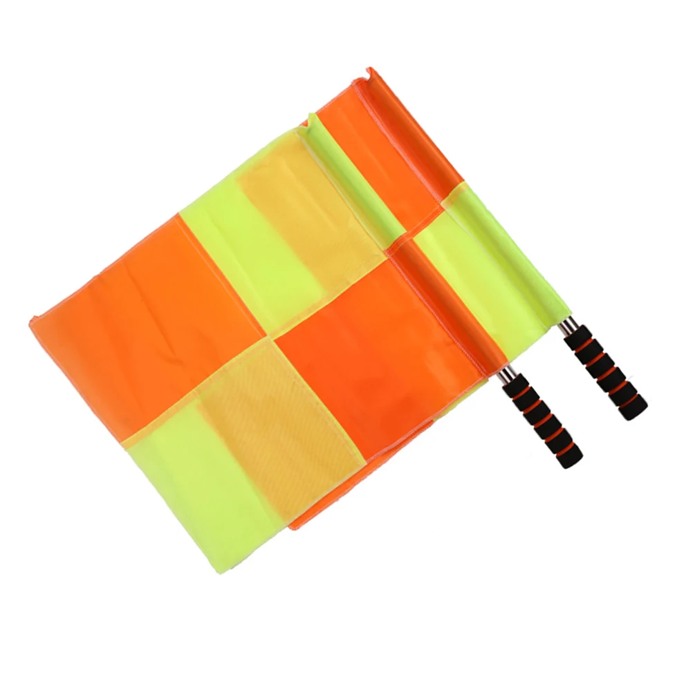 

2pcs Commanding Referee Flags for Soccer Competition Hand Signal Flag Fabric Sports Use Outdoor Toys