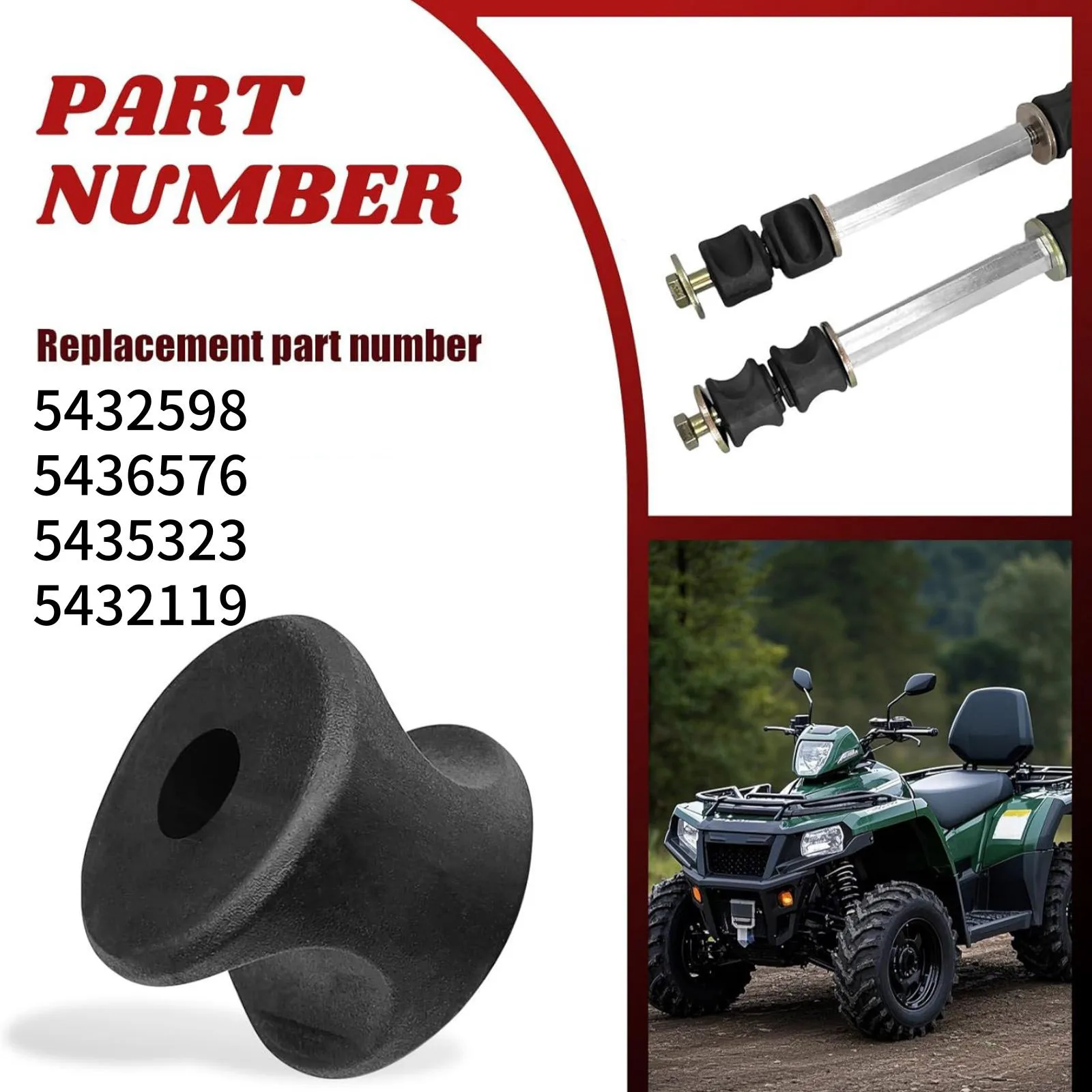 8Pcs Rear Stabilizer Support Bushing 5432598 for Polaris Sportsman Ranger 500 700 800 335 400 450 550 570 600 ATV