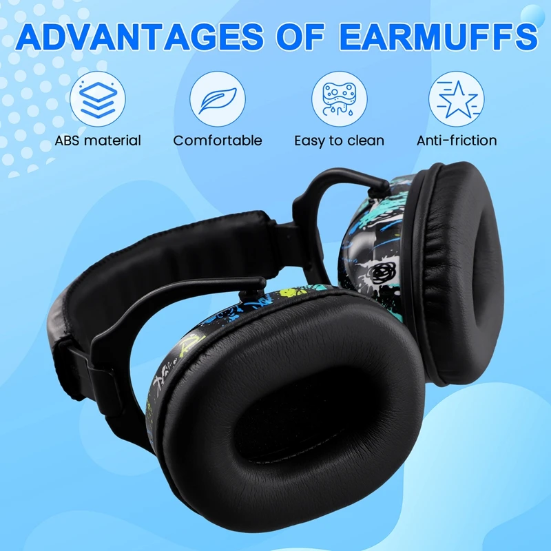 Ear Protection Safety Earmuffs,Foldable Noise Blocking Ear Defenders, Protective Ear Covers For Children And Toddlers