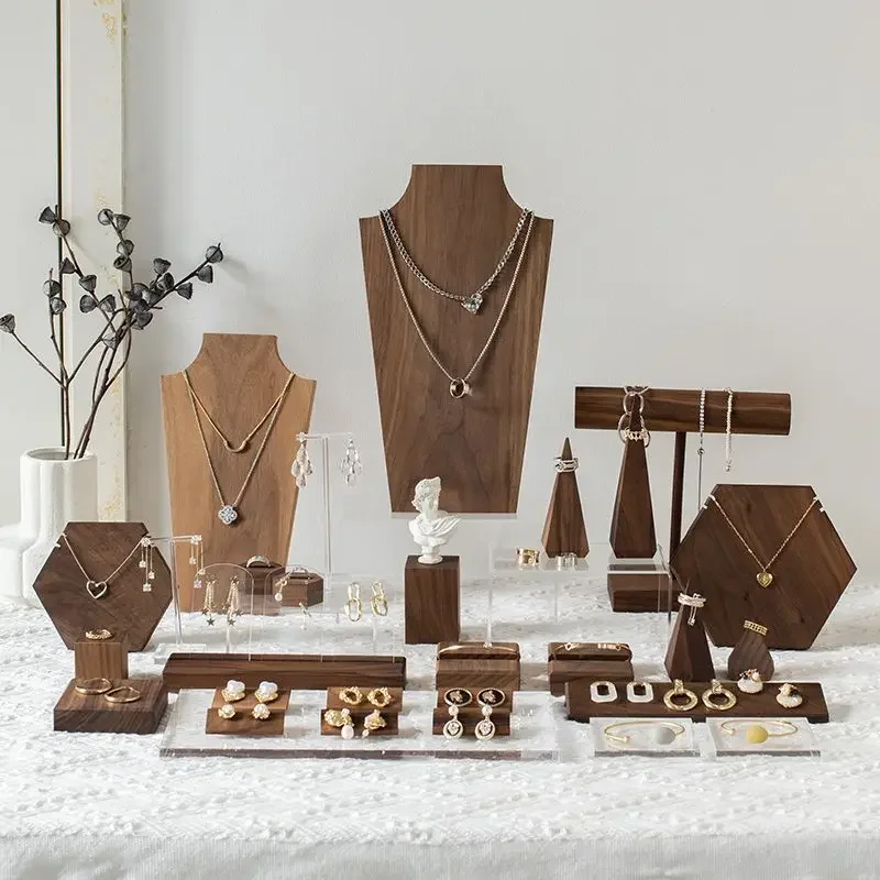 Jewelry display stand walnut jewelry jewelry display shooting props ornament